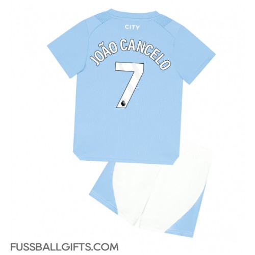 Manchester City Joao Cancelo #7 Fußballbekleidung Heimtrikot Kinder 2023-24 Kurzarm (+ kurze hosen)